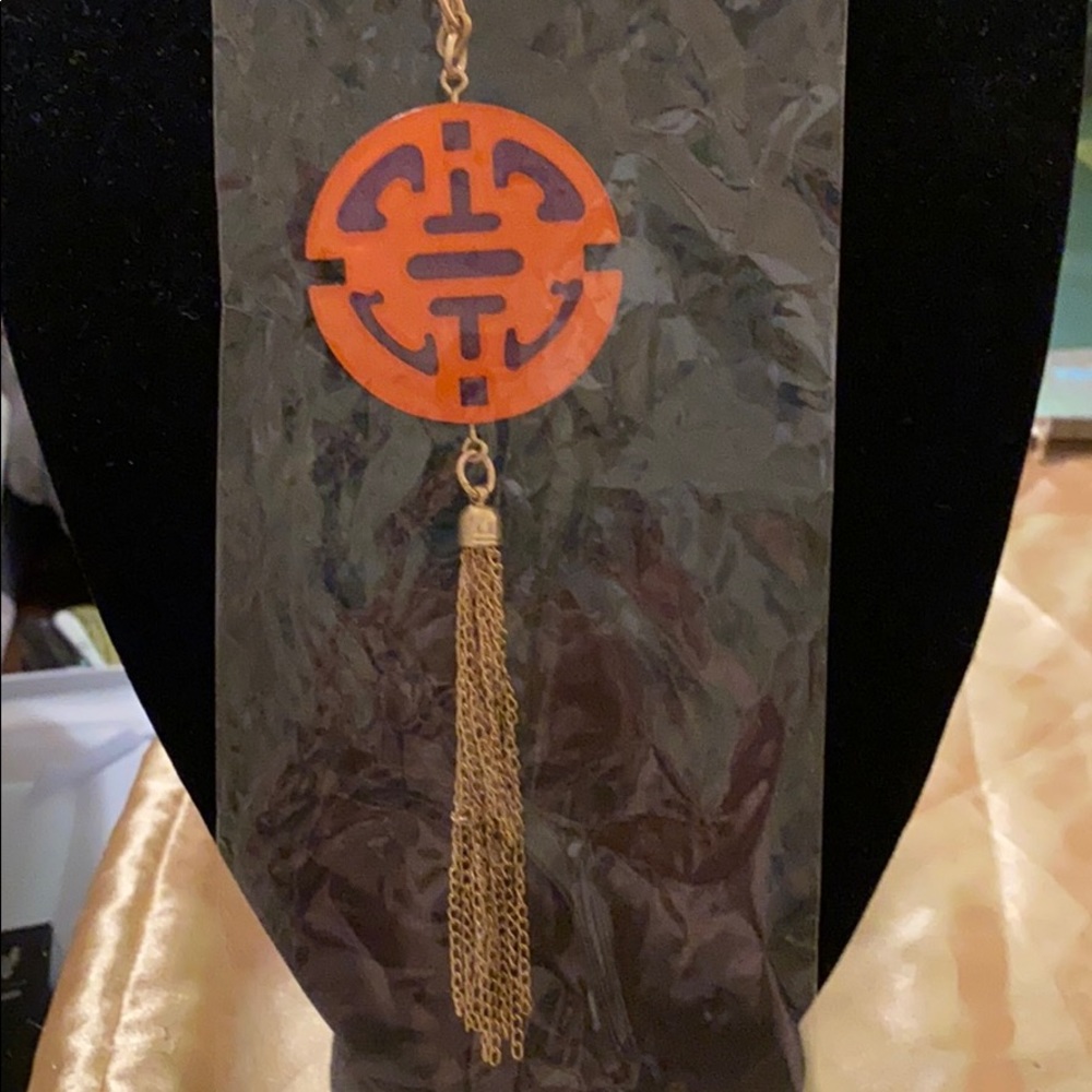 Orange & Purple pendant necklace